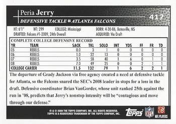 2009 Topps #417 Peria Jerry Back