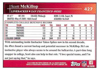 2009 Topps #427 Scott McKillop Back