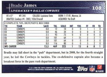 2009 Topps #108 Bradie James Back