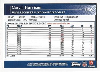 2009 Topps #156 Marvin Harrison Back