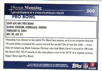 2009 Topps #300 Peyton Manning Back