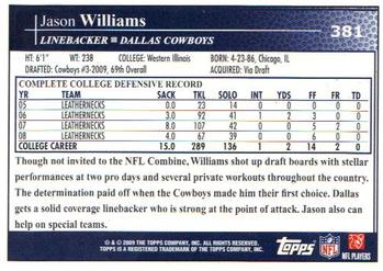 2009 Topps #381 Jason Williams Back