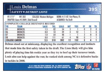 2009 Topps #395 Louis Delmas Back