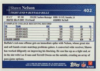 2009 Topps #402 Shawn Nelson Back