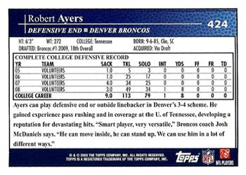 2009 Topps #424 Robert Ayers Back