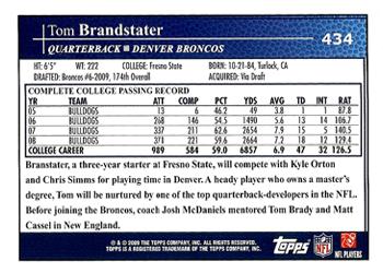 2009 Topps #434 Tom Brandstater Back