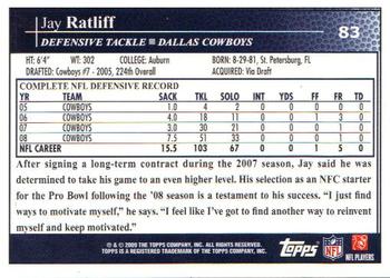 2009 Topps #83 Jay Ratliff Back