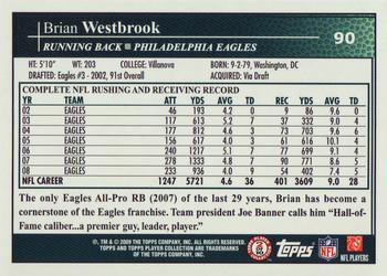 2009 Topps #90 Brian Westbrook Back