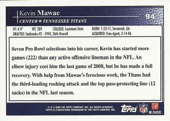 2009 Topps #94 Kevin Mawae Back