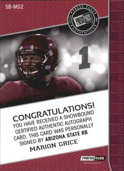 2014 Press Pass Showbound - Gold Red Ink #SBMG Marion Grice Back