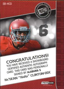 2014 Press Pass Showbound - Red Red Ink #SBHCD Ha Ha Clinton-Dix Back