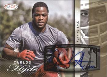 2014 SAGE Autographed - Gold #26 Carlos Hyde Front