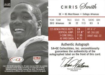 2014 SAGE Autographed - Platinum #46 Chris Smith Back