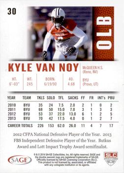 2014 SAGE HIT - Red #30 Kyle Van Noy Back