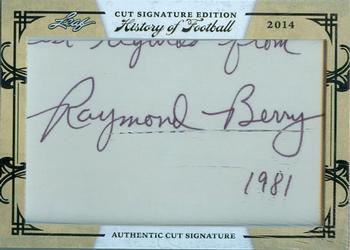 2014 Leaf Best of Football - History of Football Cut Signatures #NNO Raymond Berry Front