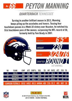 2014 Score #66 Peyton Manning Back