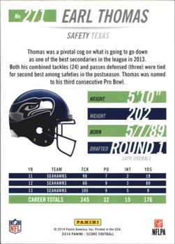2014 Score #271 Earl Thomas Back