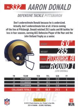 2014 Score #332 Aaron Donald Back