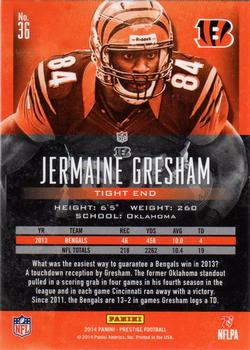 2014 Panini Prestige #36 Jermaine Gresham Back