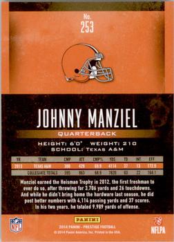 2014 Panini Prestige #253 Johnny Manziel Back