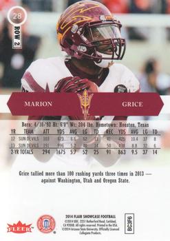 2014 Flair Showcase #28 Marion Grice Back