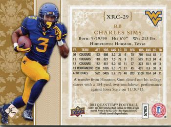 2013 Upper Deck Quantum - '14 Draft Picks #XRC-29 Charles Sims Back