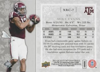 2013 Upper Deck Quantum - '14 Draft Picks Silver Spectrum #XRC-7 Mike Evans Back