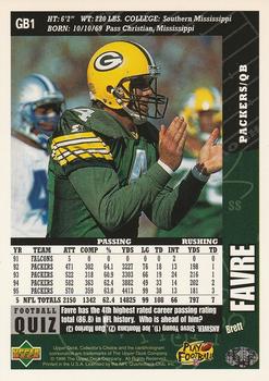 1996 Collector's Choice ShopKo Green Bay Packers #GB1 Brett Favre Back