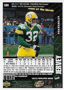 1996 Collector's Choice ShopKo Green Bay Packers #GB6 Travis Jervey Back
