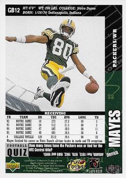 1996 Collector's Choice ShopKo Green Bay Packers #GB12 Derrick Mayes Back