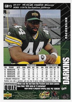 1996 Collector's Choice ShopKo Green Bay Packers #GB13 Chris Darkins Back