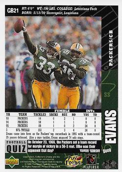1996 Collector's Choice ShopKo Green Bay Packers #GB21 Doug Evans Back