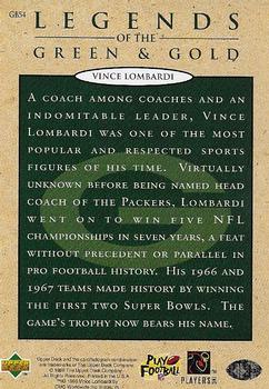 1996 Collector's Choice ShopKo Green Bay Packers #GB54 Vince Lombardi Back