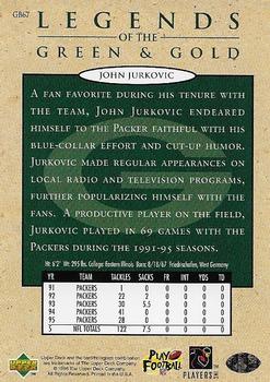 1996 Collector's Choice ShopKo Green Bay Packers #GB67 John Jurkovic Back