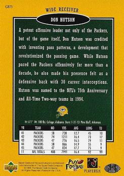 1996 Collector's Choice ShopKo Green Bay Packers #GB75 Don Hutson Back
