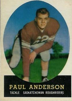 1958 Topps CFL #1 Paul Anderson Front