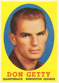 1958 Topps CFL #16 Don Getty Front