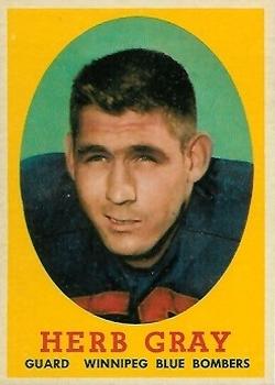1958 Topps CFL #37 Herb Gray Front