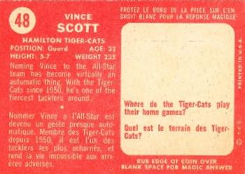 1958 Topps CFL #48 Vince Scott Back