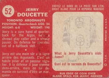 1958 Topps CFL #52 Gerry Doucette Back