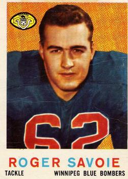 1959 Topps CFL #4 Roger Savoie Front