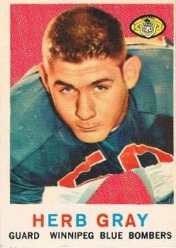 1959 Topps CFL #6 Herb Gray Front