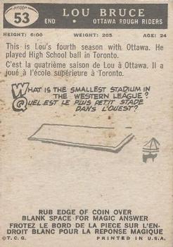 1959 Topps CFL #53 Lou Bruce Back