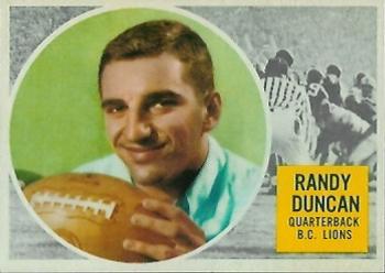 1960 Topps CFL #5 Randy Duncan Front