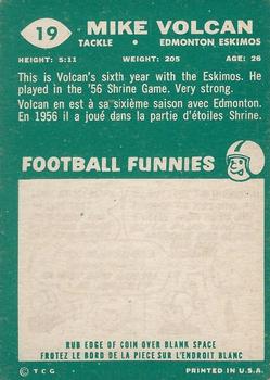 1960 Topps CFL #19 Mike Volcan Back