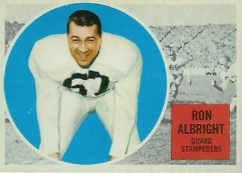 1960 Topps CFL #21 Ron Allbright Front