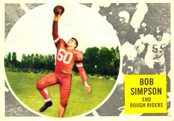 1960 Topps CFL #65 Bob Simpson Front