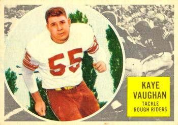 1960 Topps CFL #68 Kaye Vaughan Front