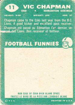 1960 Topps CFL #11 Vic Chapman Back