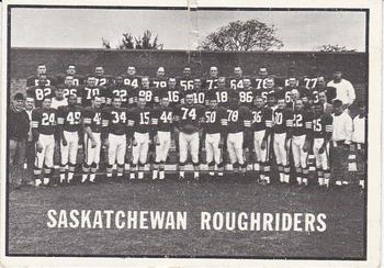 1961 Topps CFL #101 Saskatchewan Roughriders Front